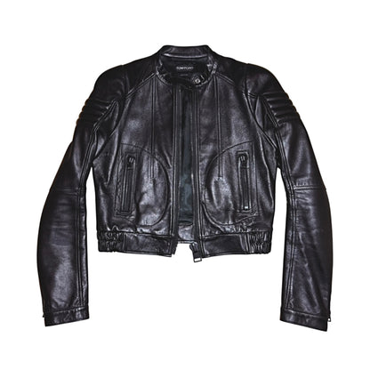Tom Ford cropped lambskin moto jacket