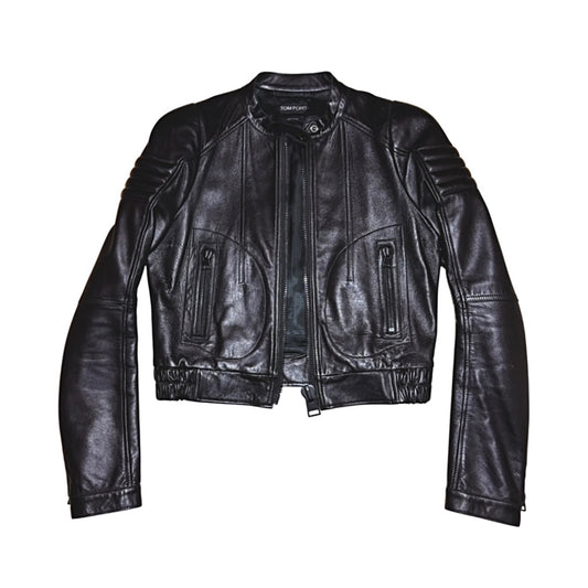 Tom Ford cropped lambskin moto jacket