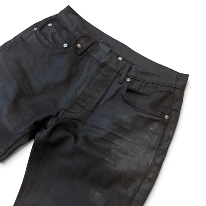 Dior Homme SS07 waxed gold dust clawmark denim