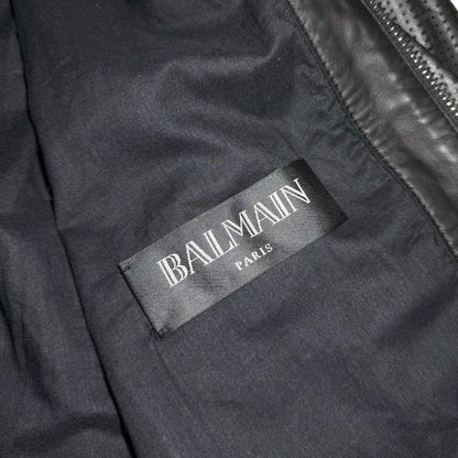 Balmain FW18 Perforated lamb leather hoodie