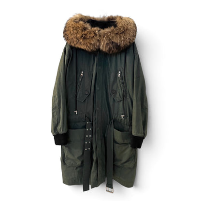Balmain FW13 raccoon trimmed field parka