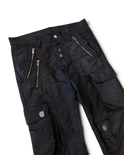 Tornado Mart waxed utility cargo pants black
