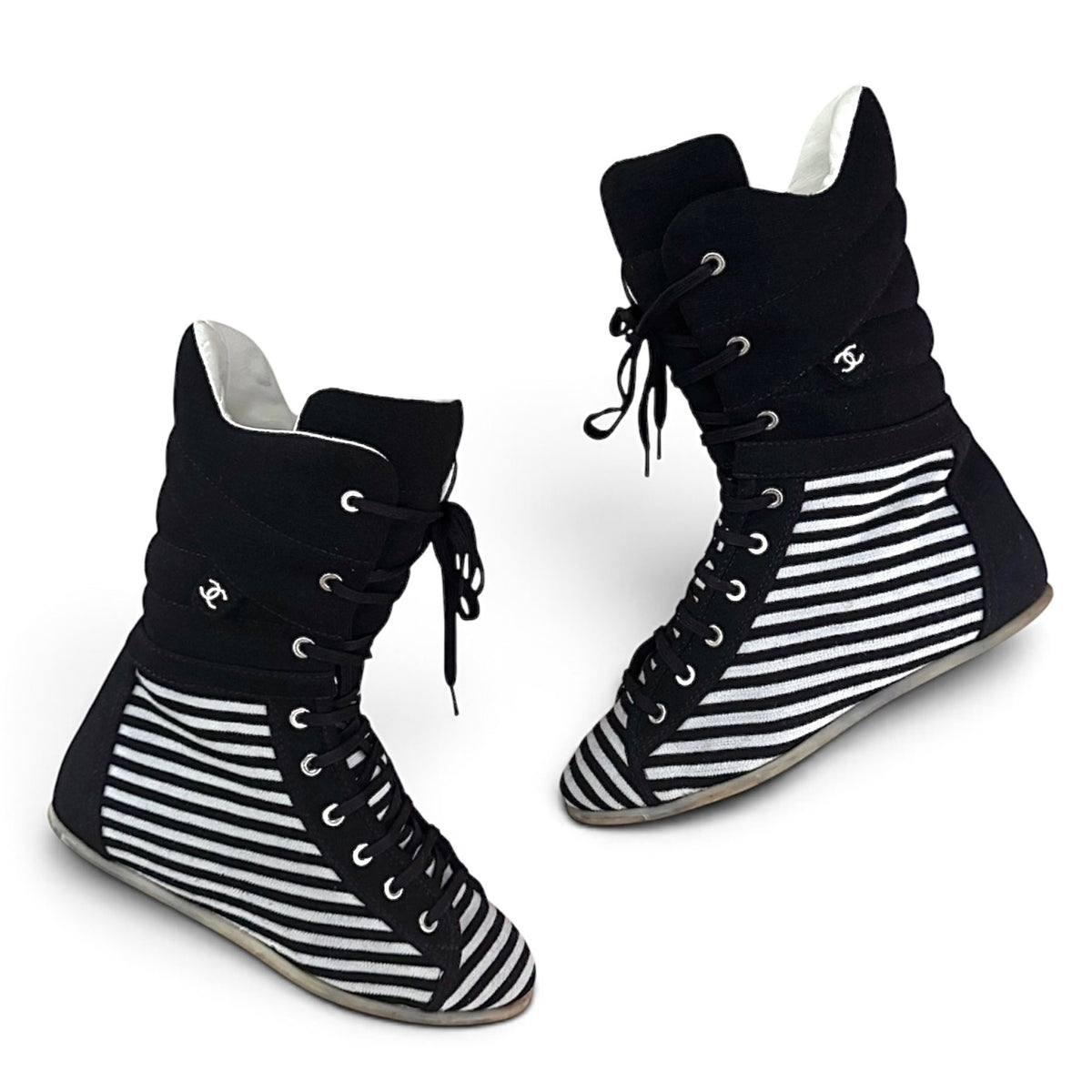 Chanel high-top boxing sneakers