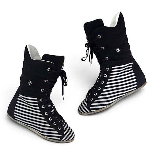 Chanel high-top boxing sneakers