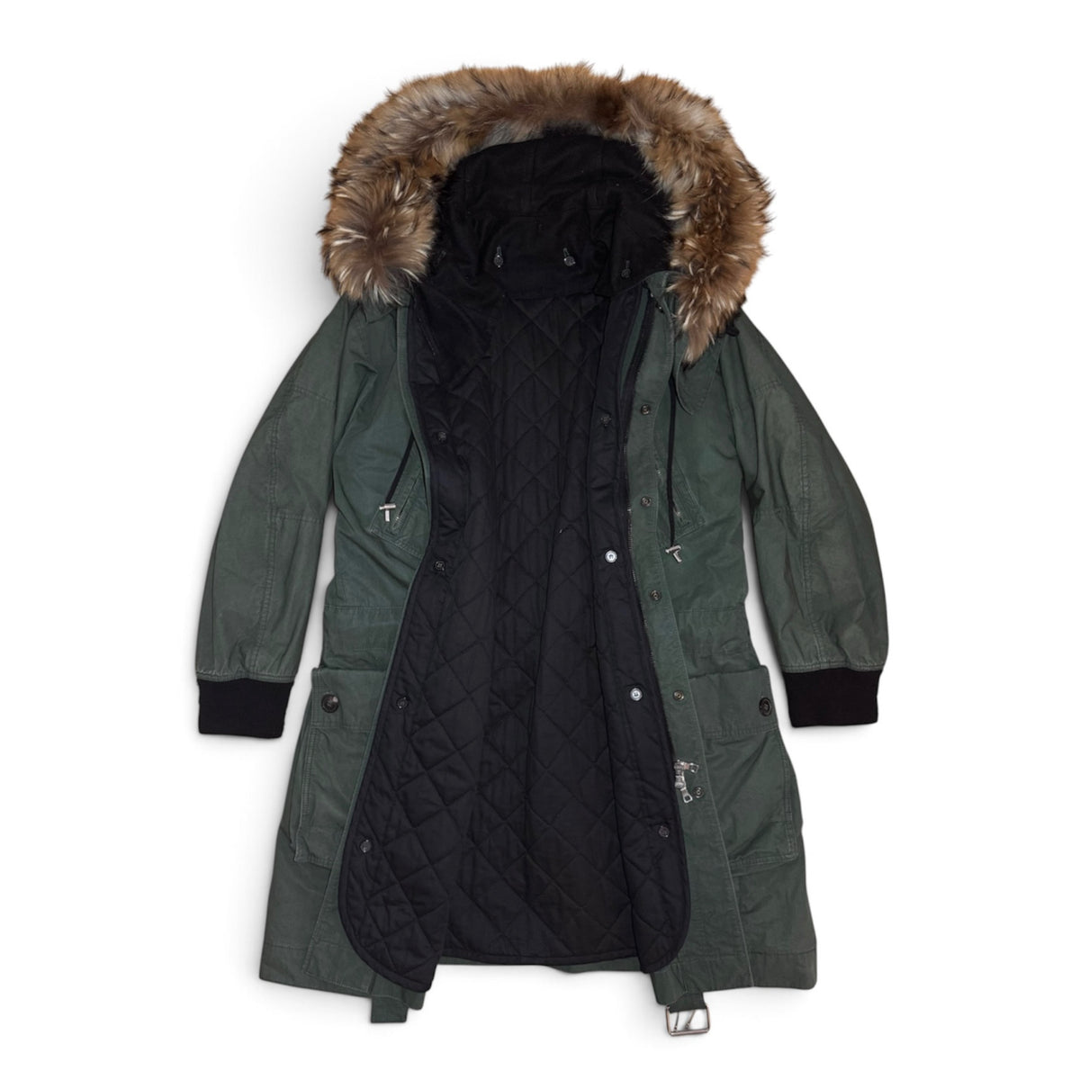 Balmain FW13 raccoon trimmed field parka