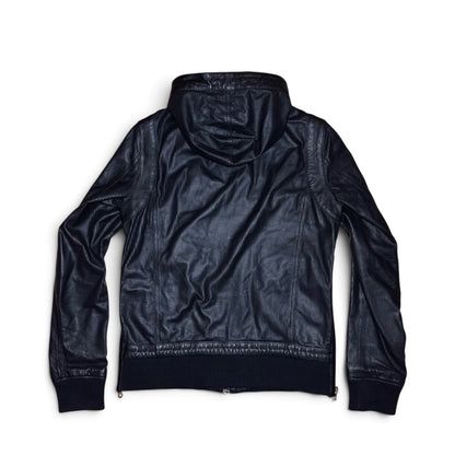 Balmain FW18 Perforated lamb leather hoodie