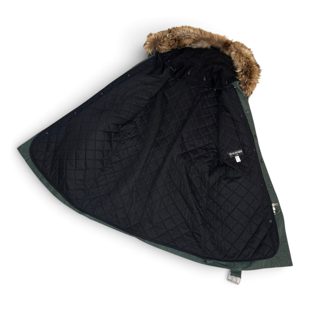 Balmain FW13 raccoon trimmed field parka