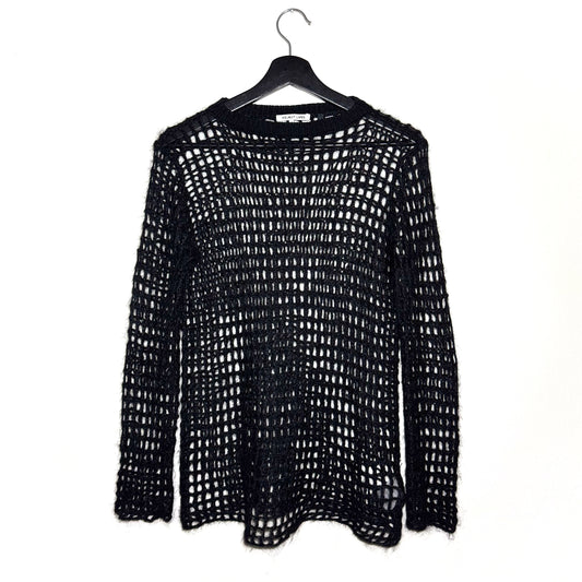 Helmut Lang mohair fishnet knit top