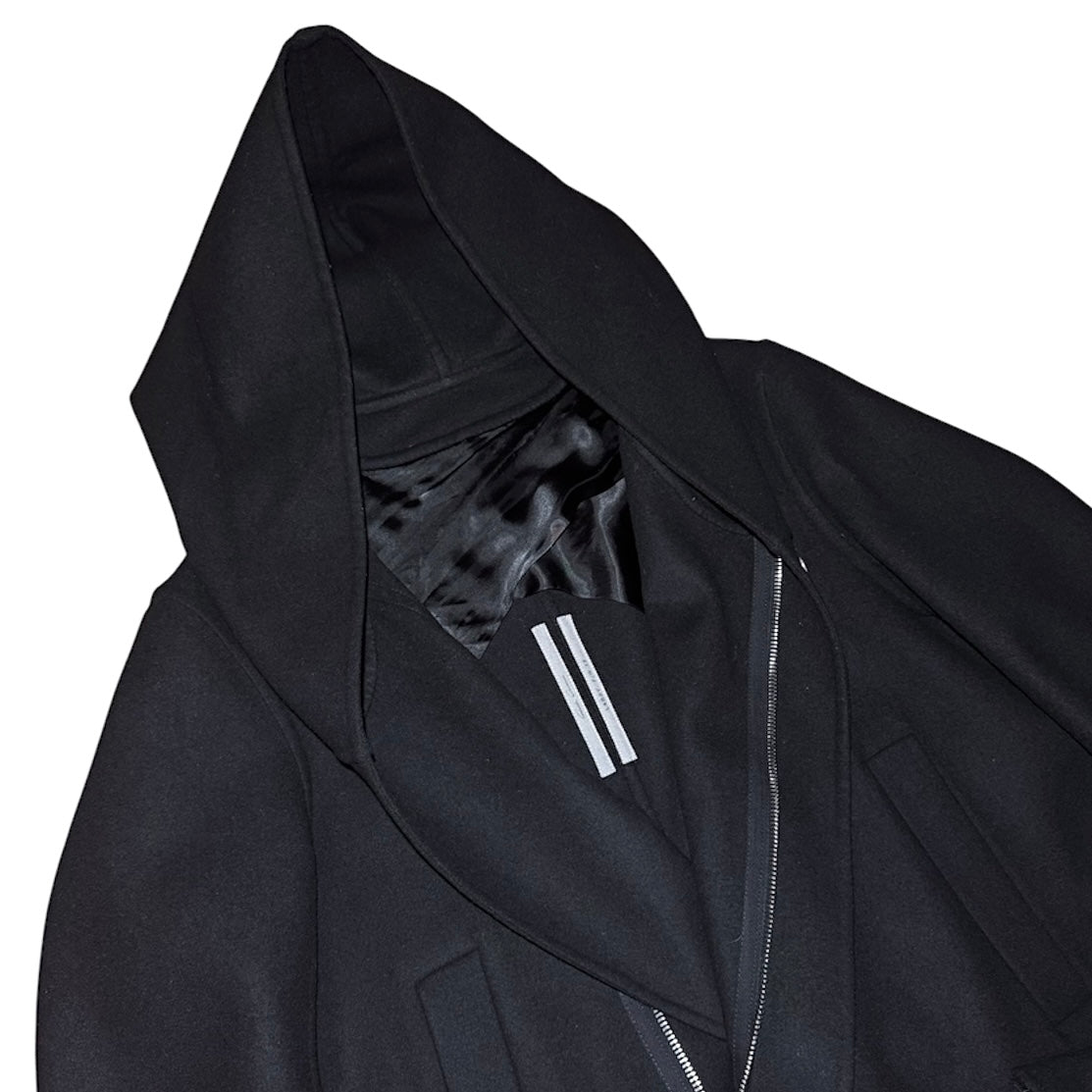 Rick Owens FW19 "LARRY" hooded fishtail virgin wool parka